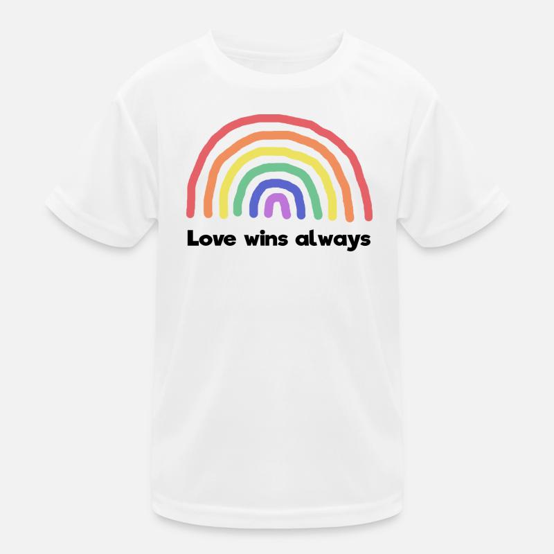 Frieden Liebe Regenbogen Statement Weltfrieden Kinder Funktions-T-Shirt