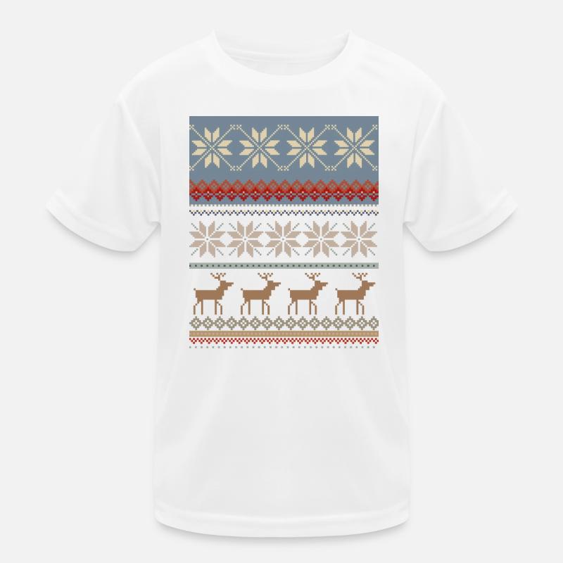 Frosty Christmas magic with reindeer Kids Functional T-Shirt
