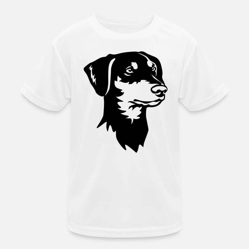 Deutscher Pinscher Kopf Kinder Funktions-T-Shirt
