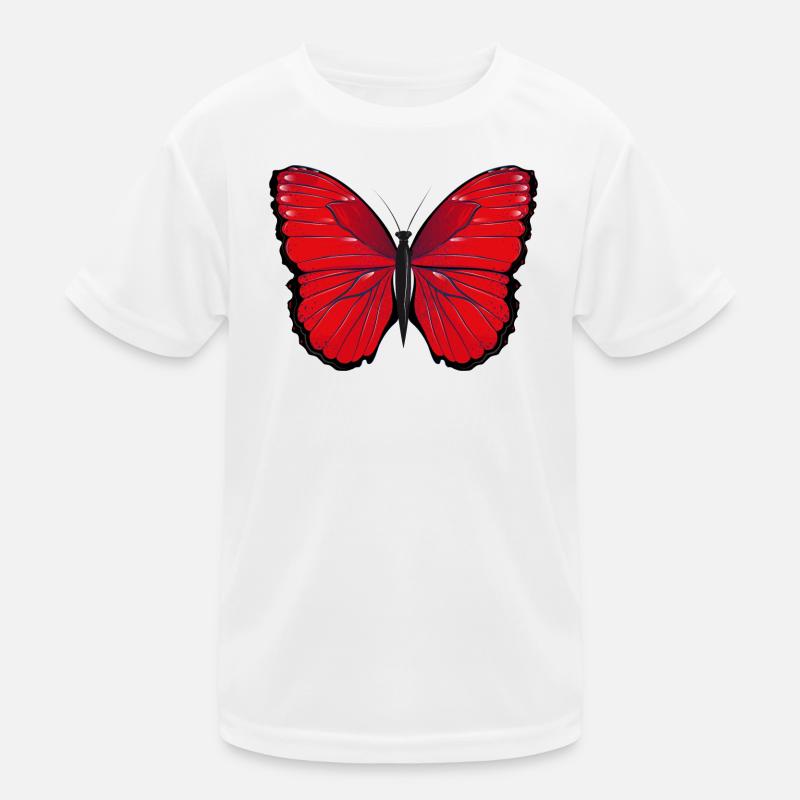 papillon rouge dessiné à la main et coloré T-shirt sport Enfant