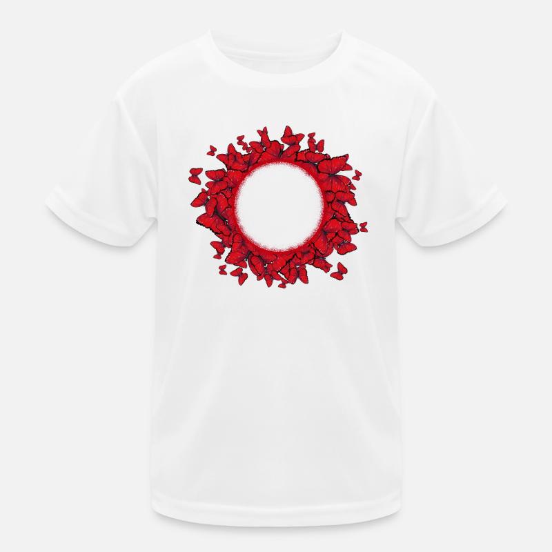 beaucoup de papillons rouges cadres imaginatifs T-shirt sport Enfant