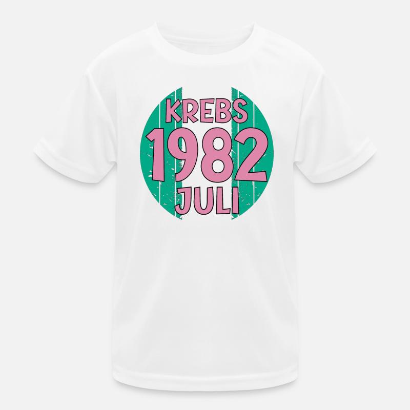 Geburtstag Sternzeichen Krebs Juli 1982 Kinder Funktions-T-Shirt