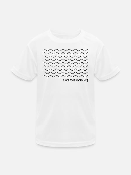 Save the ocean! - Kinder Funktions-T-Shirt - Weiß