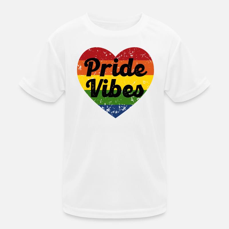 Pride Vibes Heart Design Kids Functional T-Shirt