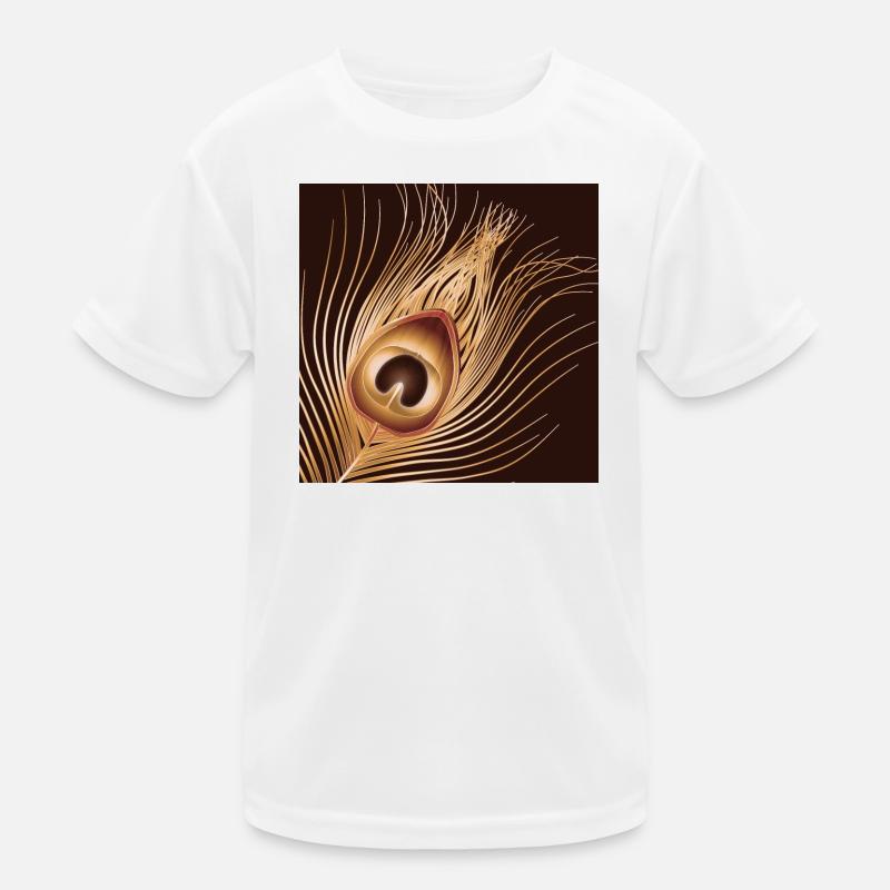 plume de paon dorée dessinée à la main T-shirt sport Enfant