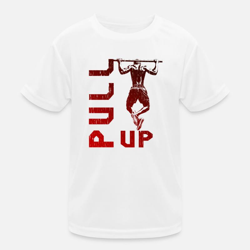 Pull-Up Calisthenics Red Power Design Kids Functional T-Shirt