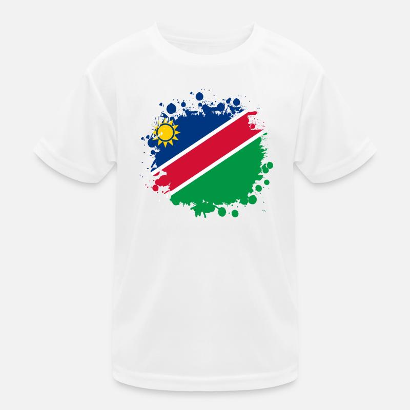 Namibia Flaggen Klecks Design Kinder Funktions-T-Shirt