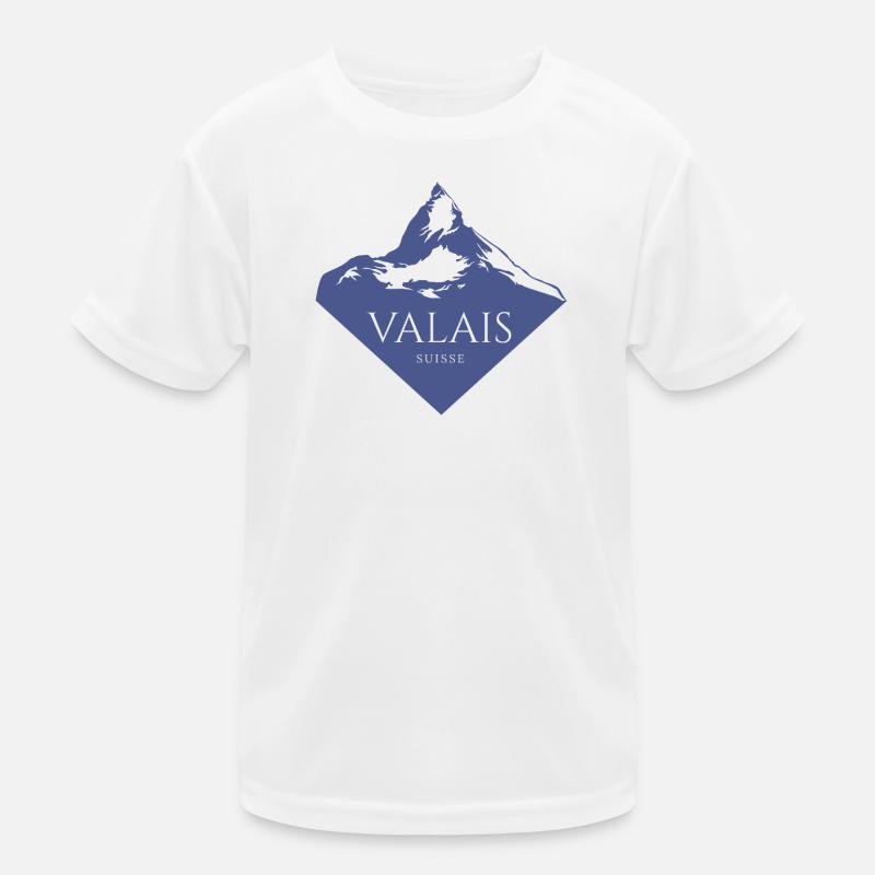Valais Schweiz Alpen Design Kinder Funktions-T-Shirt