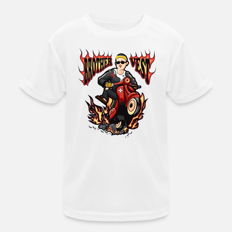 Moped Mofafahrer Kinder Funktions-T-Shirt