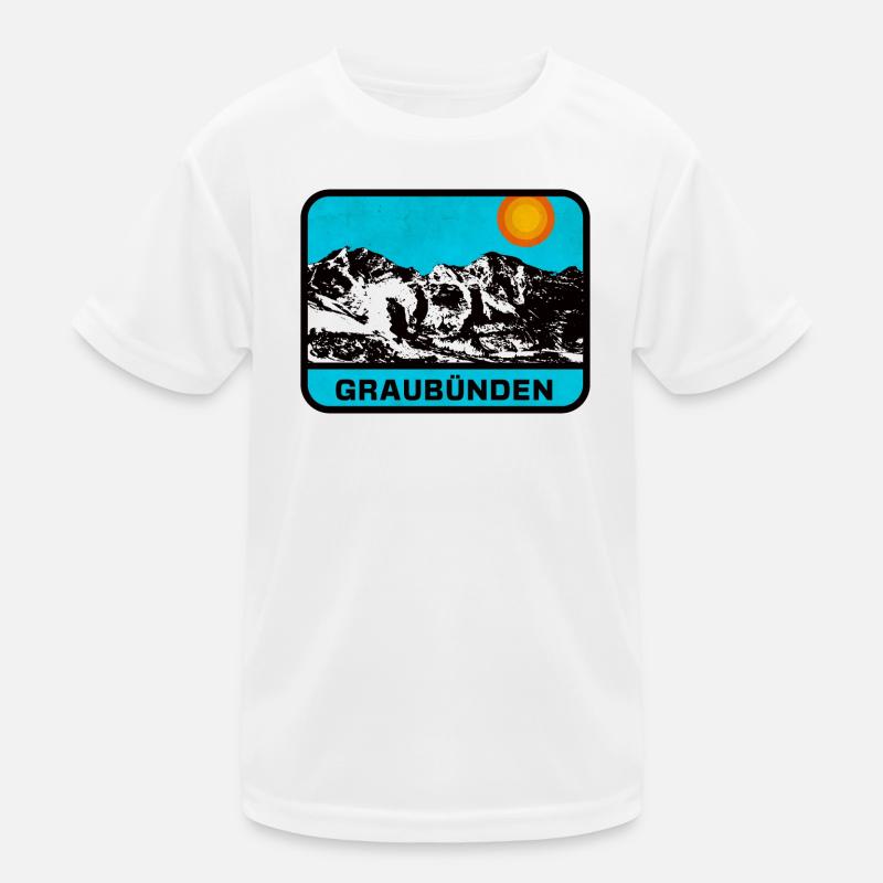 Graubünden Panorama Sonnenrand Kinder Funktions-T-Shirt