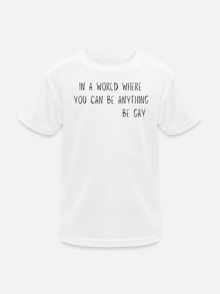 Funny design for gay rights - Kids Functional T-Shirt - white - Front
