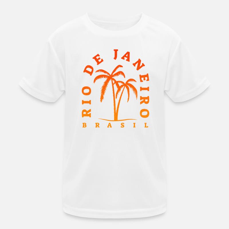 Rio de Janeiro Palm Tree Retro Kinder Funktions-T-Shirt