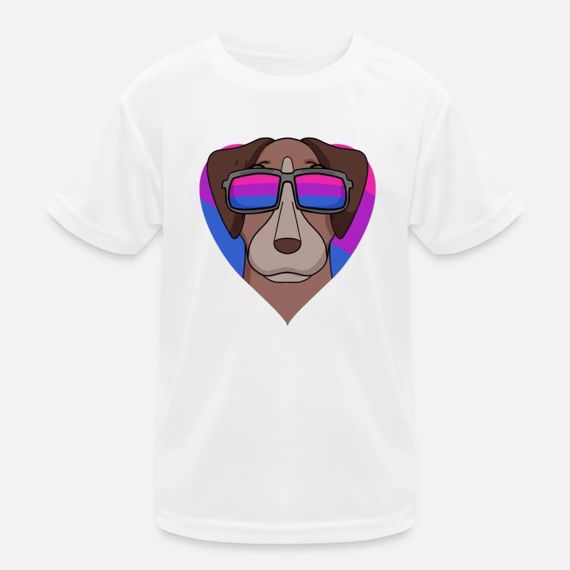 Bisexuell Pointer Hund - Hund mit Brille Kinder Funktions-T-Shirt