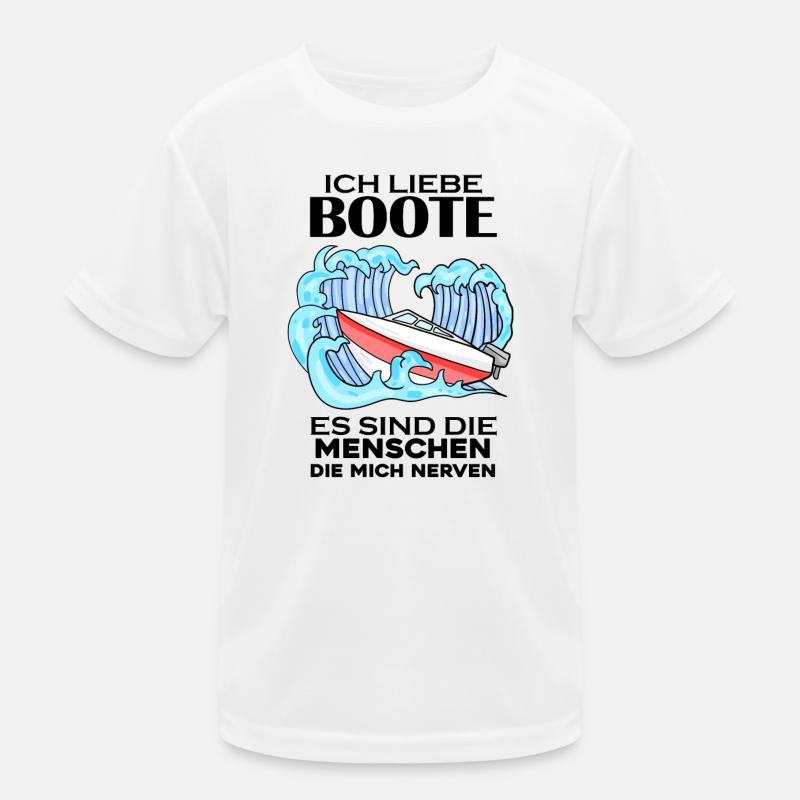 Motorboot Kapitän Bootsführerschein - Kinder Funktions-T-Shirt - Weiß