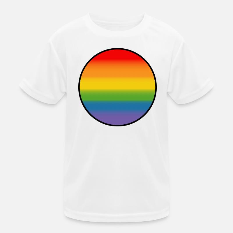Rainbow Gradient Round white shirt Kids Functional T-Shirt