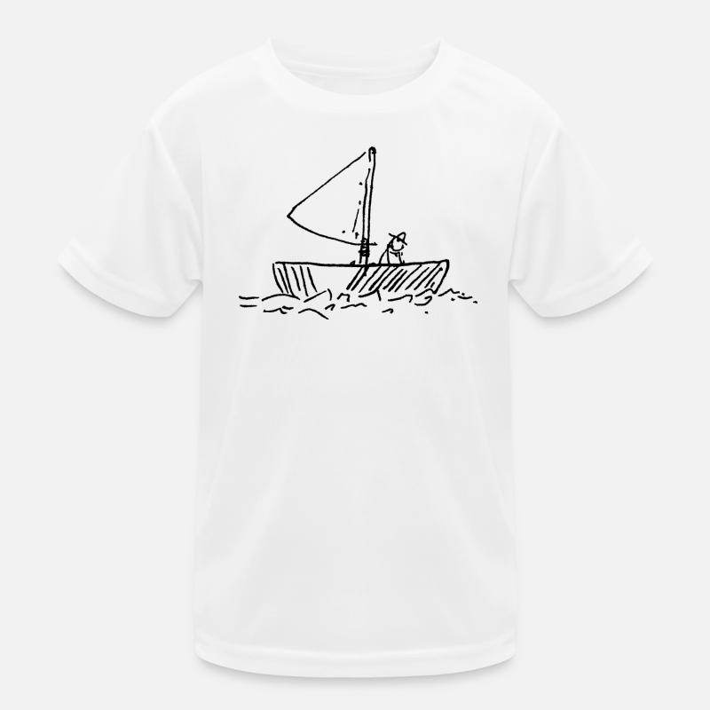 Fischer im Boot Kinder Funktions-T-Shirt