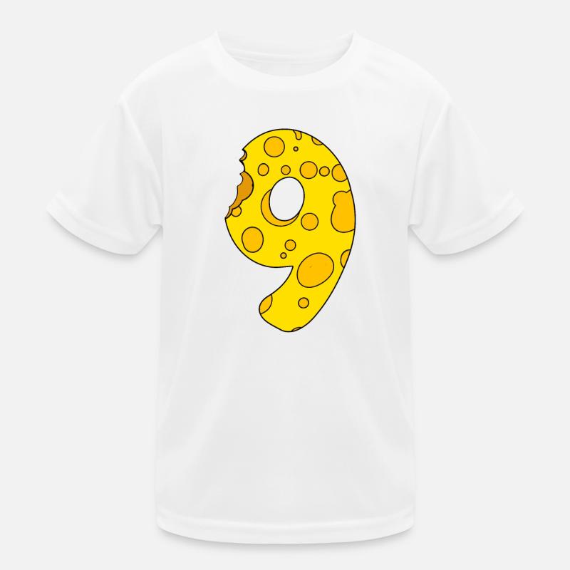 Number 9 Digit Cheese Kids Functional T-Shirt