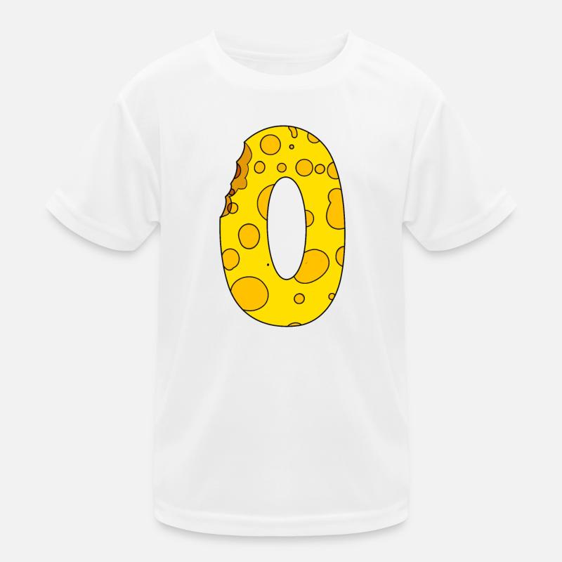 Number 0 Digit Cheese Kids Functional T-Shirt
