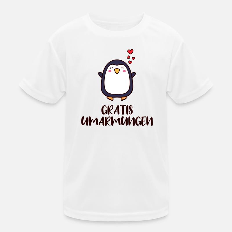 Pinguin Herz Süß Statement Tier Vogel Arktis Kinder Funktions-T-Shirt
