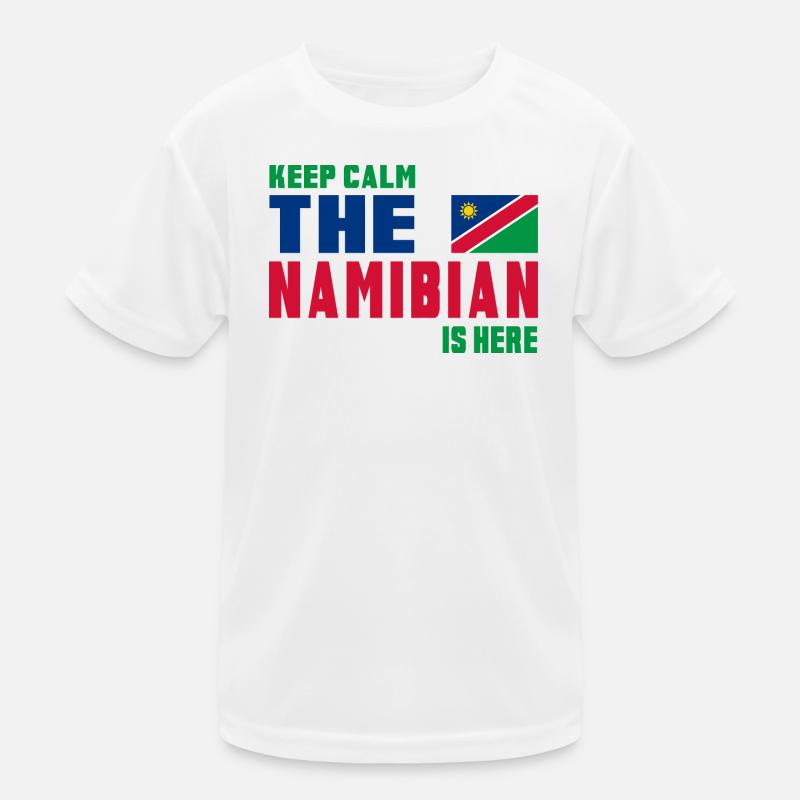 Keep Calm Namibia Flaggen Design Kinder Funktions-T-Shirt
