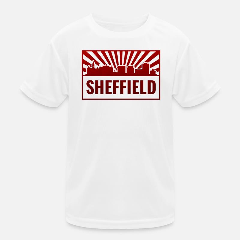 Sheffield Skyline Red Neon Kids Functional T-Shirt