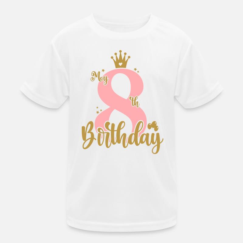 Design der Acht-Geburtstags-Krone Kinder Funktions-T-Shirt