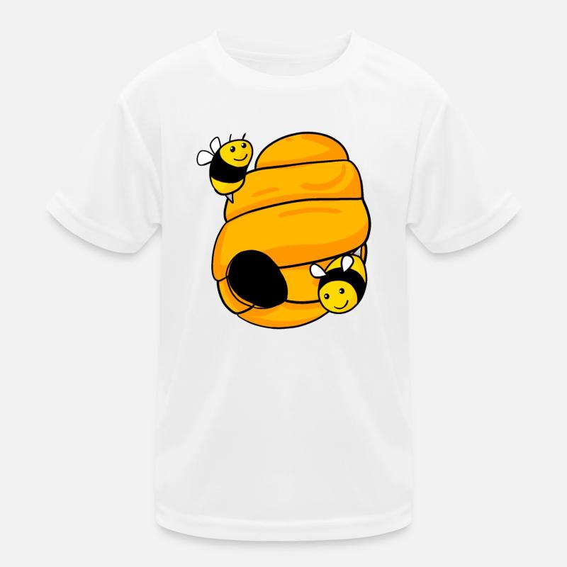 Bee nest with cute bees Kids Functional T-Shirt