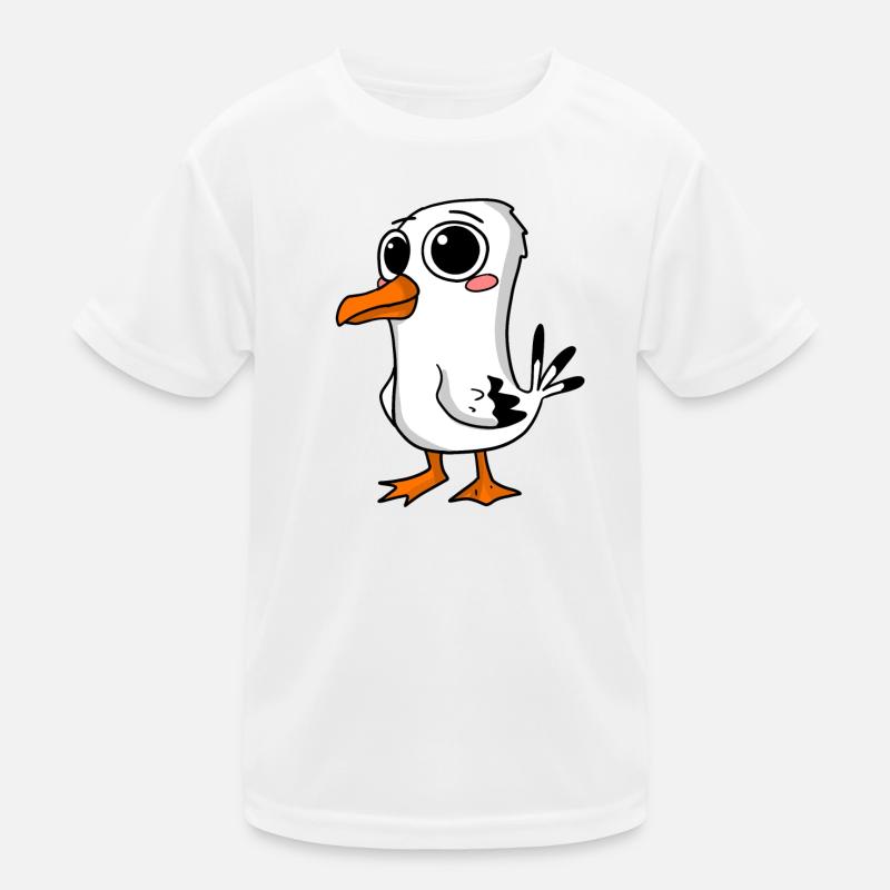Niedliche Möwe - Kinder Funktions-T-Shirt - Weiß