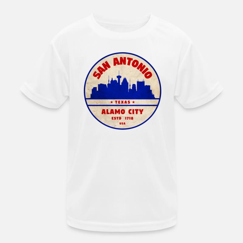 San Antonio Skyline Retro Abzeichen Kinder Funktions-T-Shirt