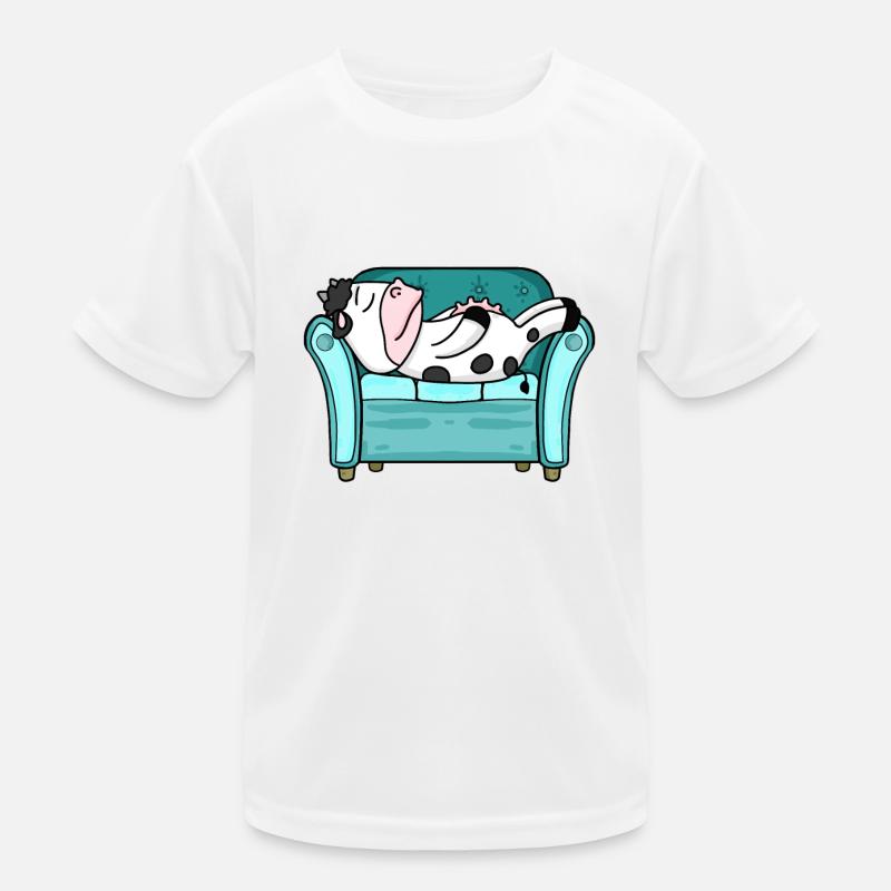 Cow Bed Lying Down Sleep Sleep Kids Functional T-Shirt
