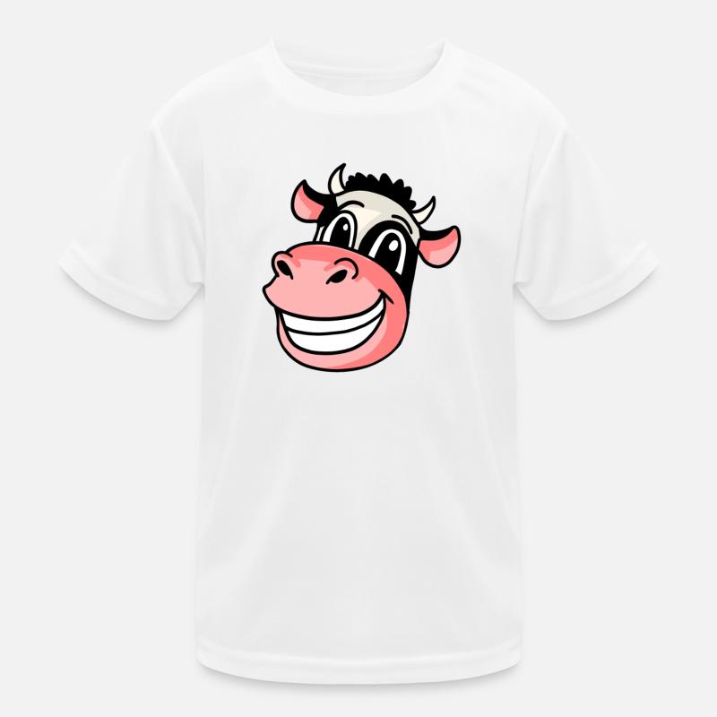 Kopf Tier Kuh Kinder Funktions-T-Shirt
