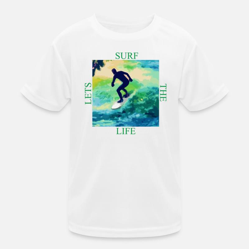 Surfeurs sur des vagues colorées T-shirt sport Enfant