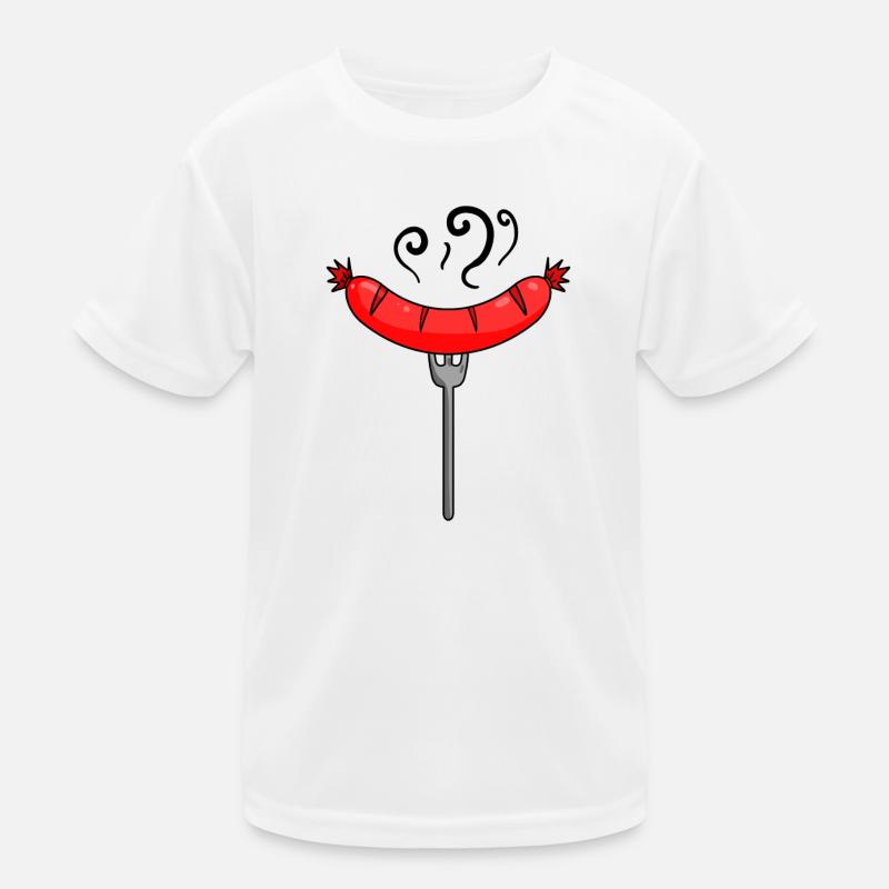 Wurst Currywurst Fleisch Bratwurst Grillwurst Kinder Funktions-T-Shirt