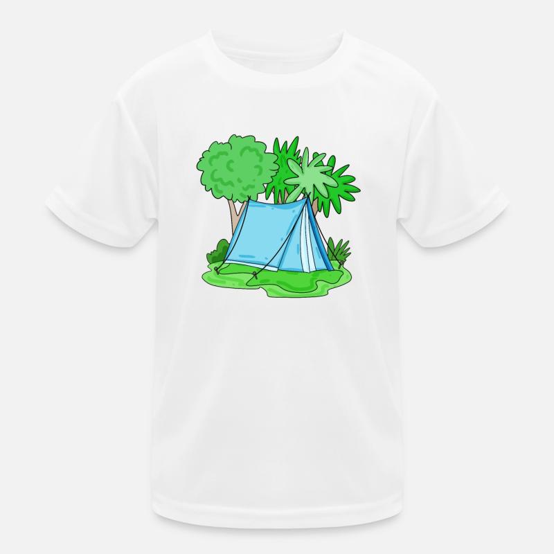 Zelt hellblau Kinder Funktions-T-Shirt