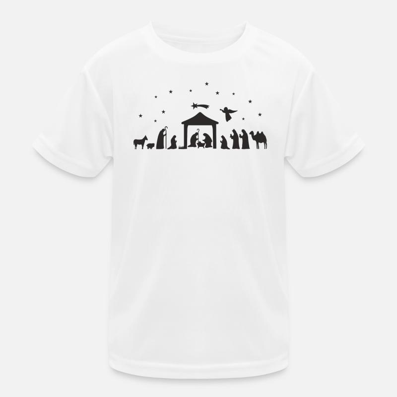 Weihnachtskrippe Silhouette Krippenszene Kinder Funktions-T-Shirt