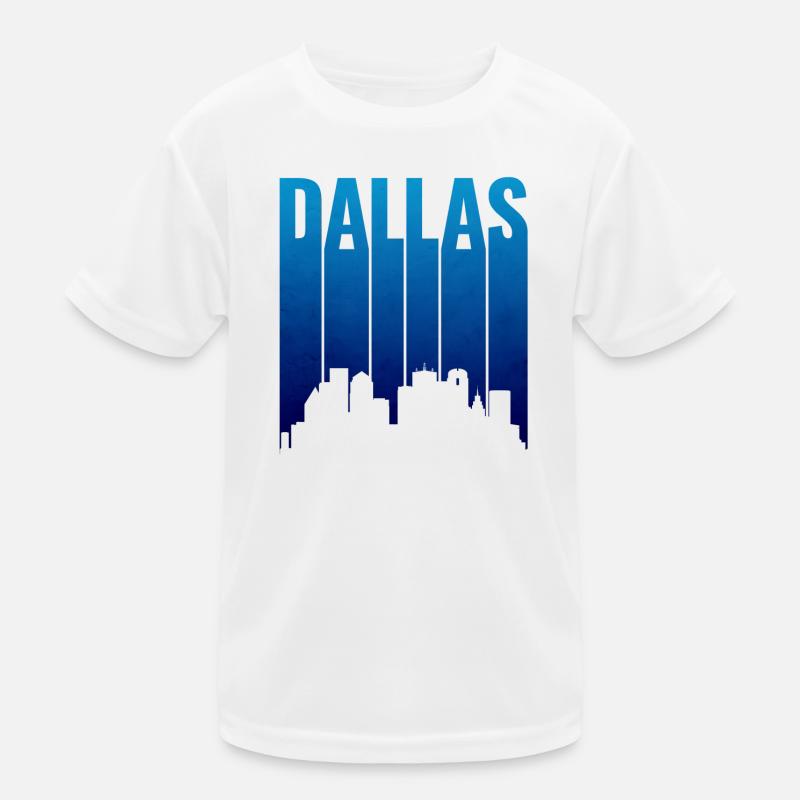 Dallas Skyline Gradient Silhouette Kinder Funktions-T-Shirt