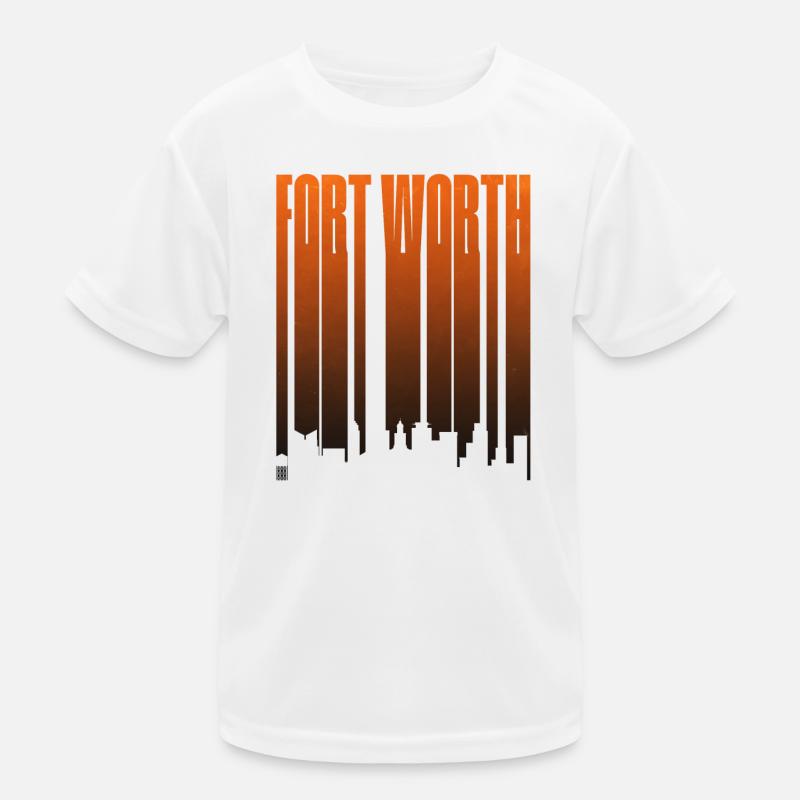 Fort Worth Skyline Neon Gradients Kids Functional T-Shirt