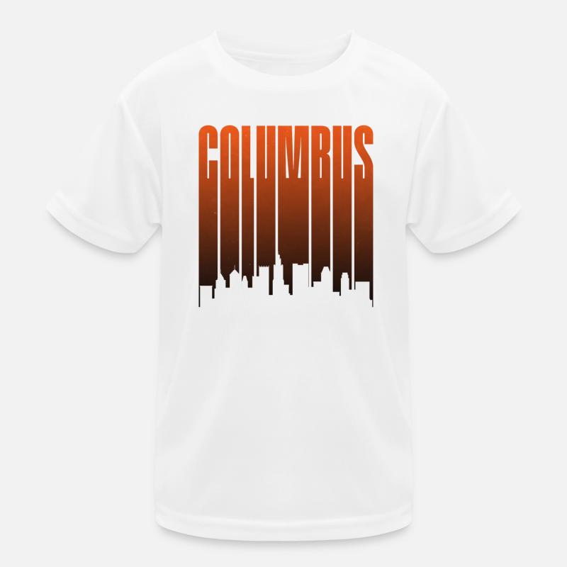 Gradient du coucher de soleil de la ligne d’horizon de Columbus T-shirt sport Enfant