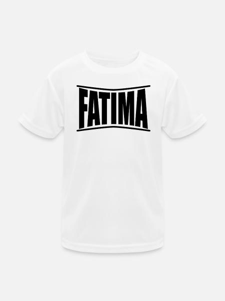 T-Shirt Fatima T-Shirt Geschenkidee - Kinder Funktions-T-Shirt - Weiß - Vorne