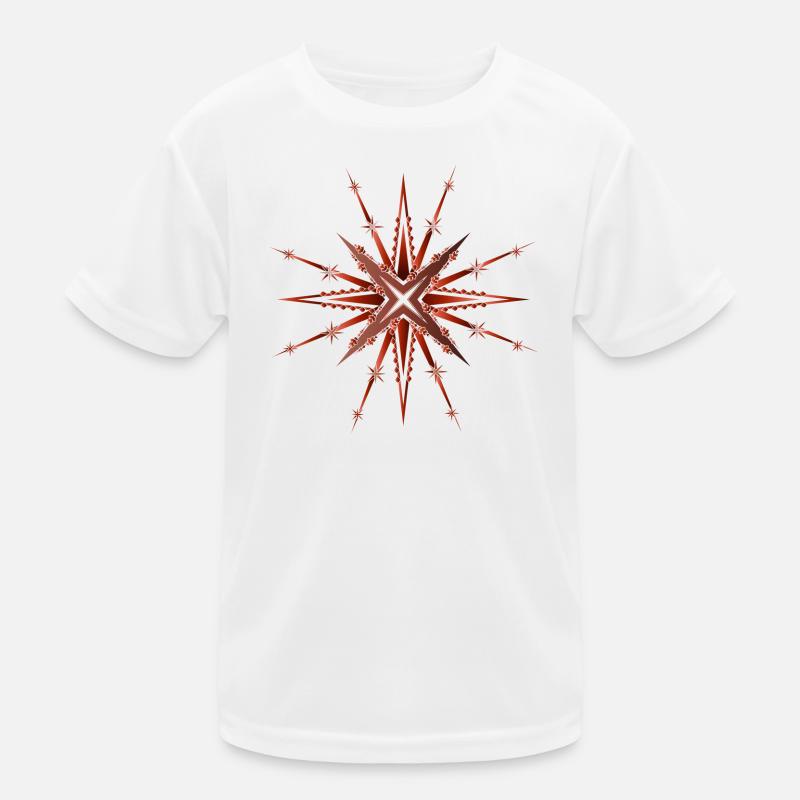 funkelnder und strahlender Rostroter Stern Kinder Funktions-T-Shirt