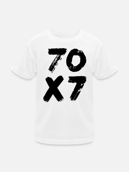 70x7: Unendliche Vergebung - Matthäus-Evangelium - Kinder Funktions-T-Shirt - Weiß - Vorne