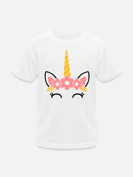 Queen of Flowers: The Majestic Unicorn - Kids Functional T-Shirt - white