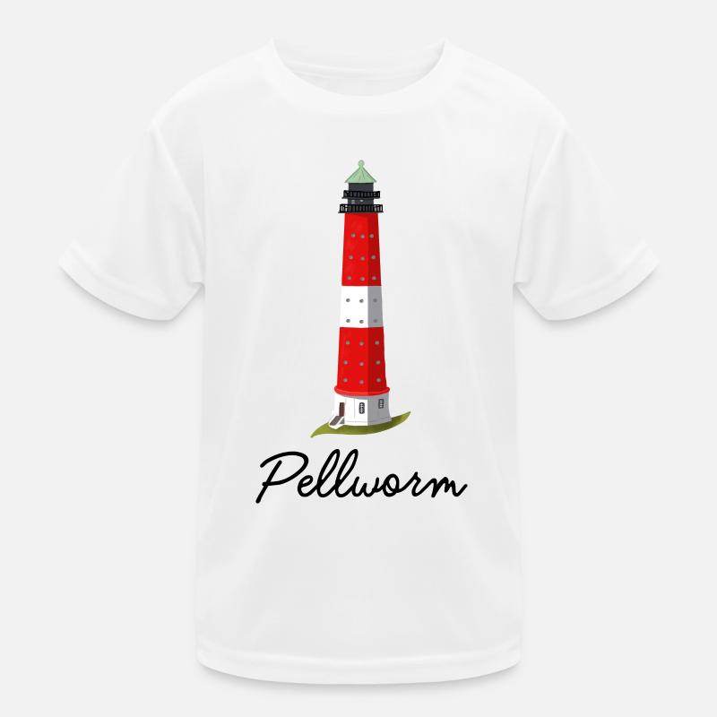 Pellworm, iconic lighthouse, German North Sea Kids Functional T-Shirt