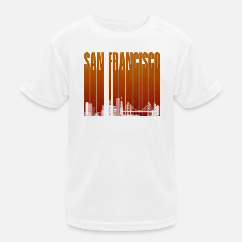 San Francisco Orange Skyline Kinder Funktions-T-Shirt