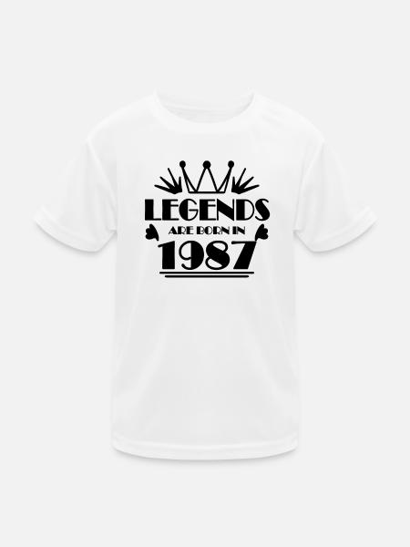 1987 - Jahrgang 1987 - Kinder Funktions-T-Shirt - Weiß - Vorne