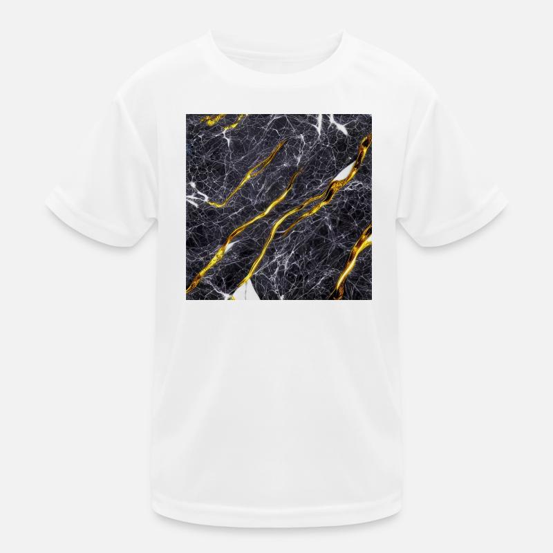 Marbre Texture Or Noir T-shirt sport Enfant