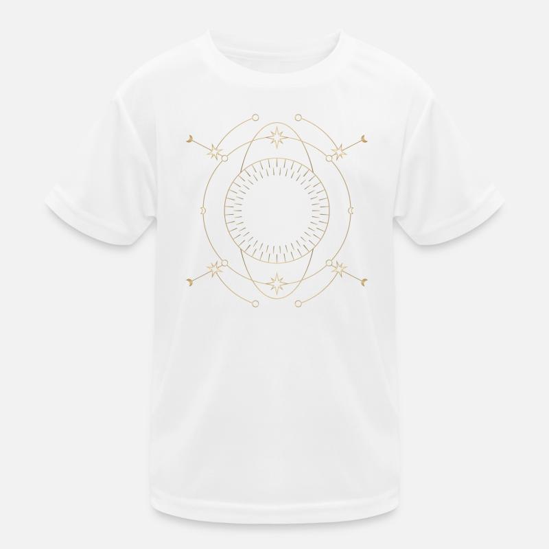 Golden Star Circle Orbit Design Kids Functional T-Shirt