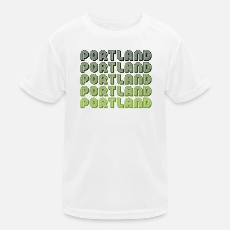 Portland Retro Gradient Pattern Kids Functional T-Shirt
