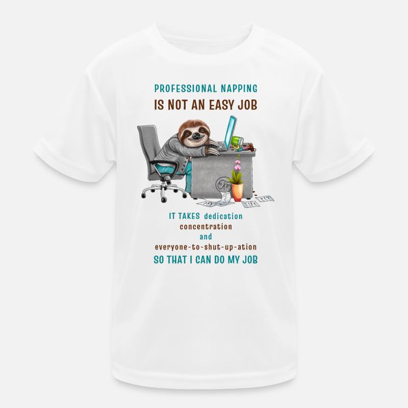 Drôle de paresseux dans le bureau cool dicton T-shirt sport Enfant