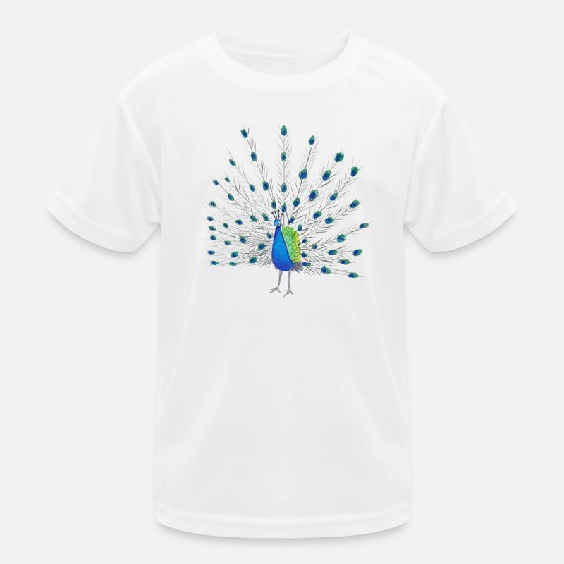 Peacock Feather Art Kids Functional T-Shirt